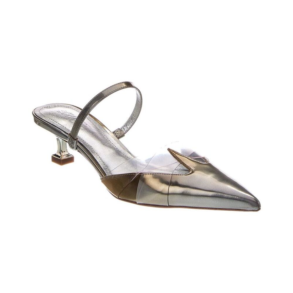 Schutz Tori Kitten Mid Stiletto Pump, Metallic